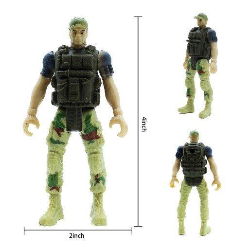 مجسم جندي عسكري/تكتيكي (شخصية حركة) مع سلاح لعبة Military Tactical Action Figure Toy with Rifle Accessory