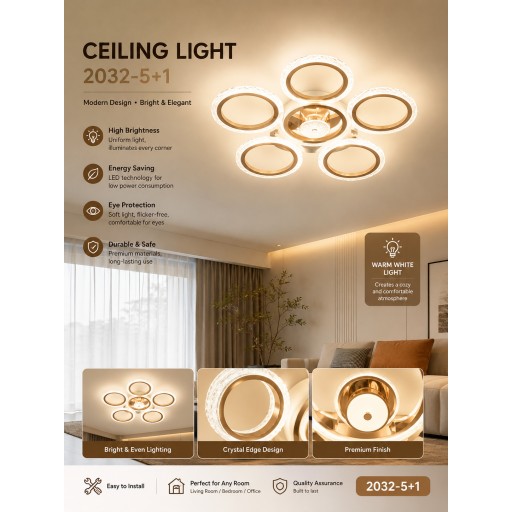 نجفة سقفية موديل 2032-5+1 Ceiling Light 2032-5+1