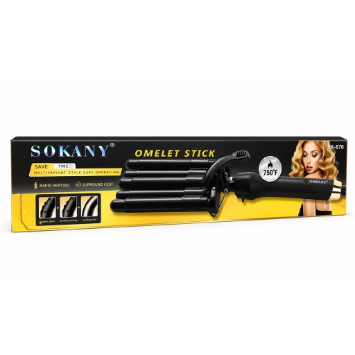 SOKANY Ceramic Triple Barrel Hair Waver SK-670