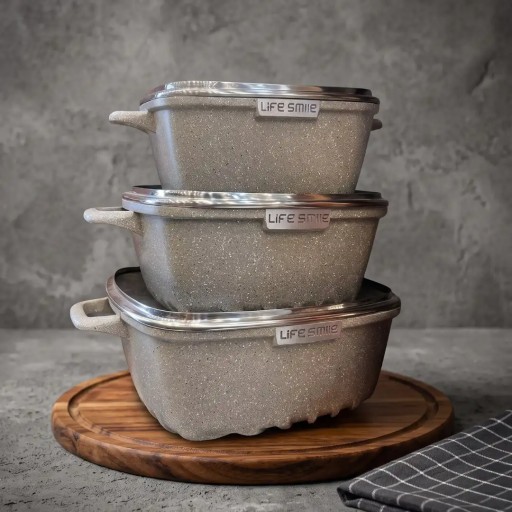 سيت جداري كرانيت زيتي لايف سمايل LIFE SMILE Pot set 3 pieces