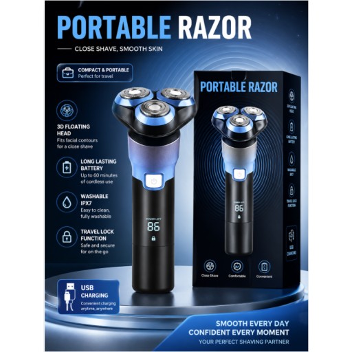 ماكينة حلاقة كهربائية صغيرة محمولة Portable Mini Electric Shaver
