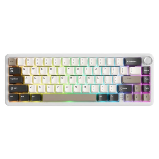 ATTACK SHARK X66 Wireless Mechanical Keyboard with Side Printed PBT Keycaps - White Cheese ATTACK SHARK X66 Wireless Mechanical Keyboard with Side Printed PBT Keycaps - White Cheese