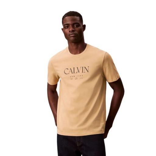 تيشرت رجالي مطبوع بشعار كالفن كلاين قصير الأكمام Calvin Klein Short Sleeve Graphic T-Shirt