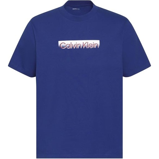 تيشرت رجالي مطبوع بشعار كالفن كلاين قصير الأكمام Calvin Klein Short Sleeve Graphic T-Shirt