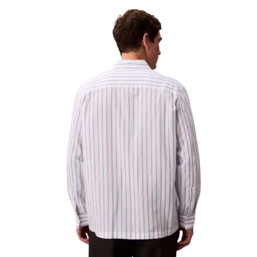 قميص مخطط بقصة مريحة وأزرار Stripe Relaxed Button-Down Shirt