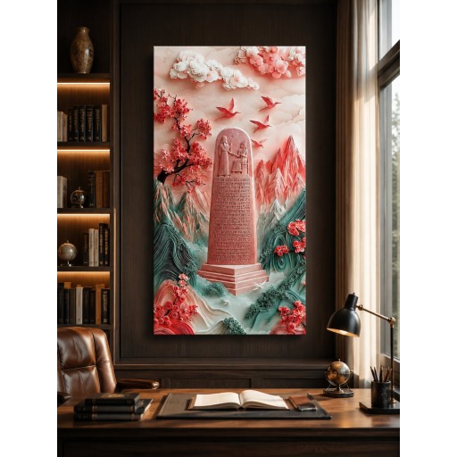 لوحه مسلة حمورابي بأسلوب الوحات اليابانيه canvas