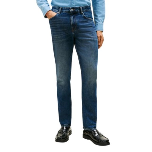 بنطال جينز رجالي أزرق بقصّة مستقيمة (Denton) Men's Denton Straight Fit Blue Jeans