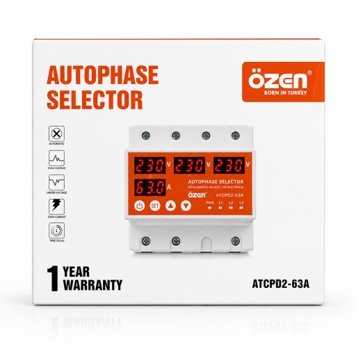 سلكتر إلكتروني أوزن 63 أمبير ÖZEN Electronic Phase Selector 63A