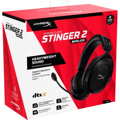 سماعة ألعاب HyperX Cloud Stinger 2 Wireless اللاسلكية – أسود HyperX Cloud Stinger 2 Wireless Gaming Headset – Black