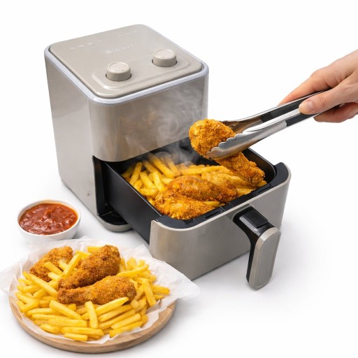 قلاية هوائية بدون زيت 800 واط مع تحكم يدوي وسلة طهي Oil-Free Air Fryer 800W with Manual Temperature & Timer Control