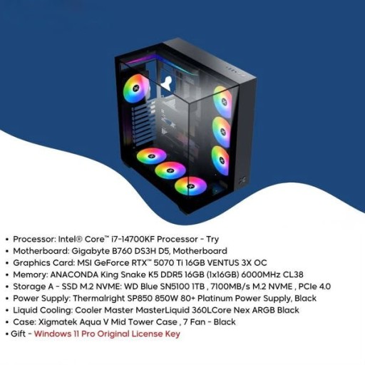 intel Intel i7-14700kf Rtx 5070 Ti 16GB