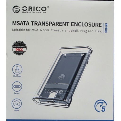 Orico Orico tc10-ms Msata Transparent Ssd Enclosure type-c