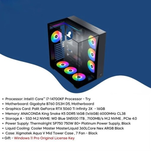 intel Intel i7-14700kf Rtx 5060 Ti 16GB
