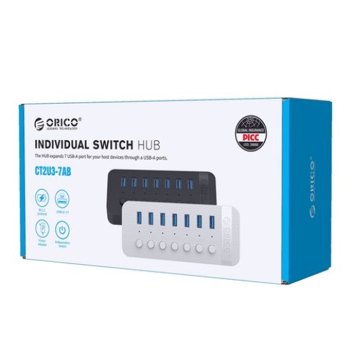 Orico Orico ct2u3-7ab 7-port Usb 3 0 Hub With Individual Switches