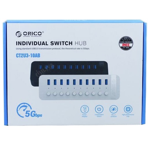 Orico Orico ct2u3-10ab 10-port Usb 3 0 Hub With Individual Switches
