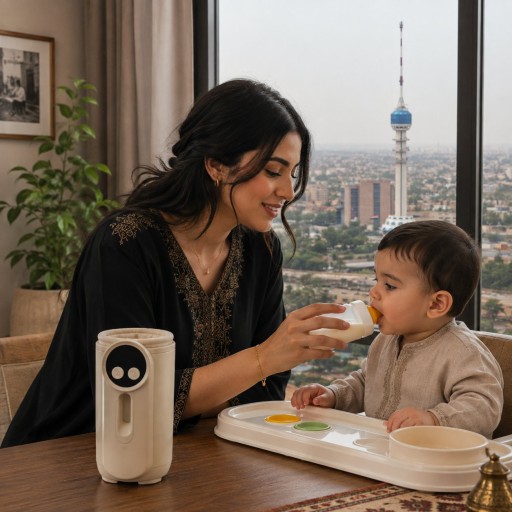 جهاز تسخين رضاعة الأطفال المحمول القابل للشحن بشاشة رقمية ودرجات حرارة متعددة Portable Rechargeable Baby Bottle Milk Warmer with Digital Display