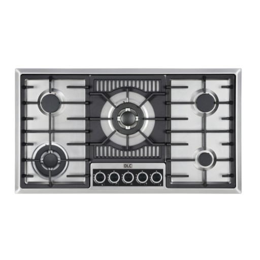 طباخ غاز بلت ان ستانلس - فضي - 90 سم Stainless Built in hob Gas -Silver- 90Cm