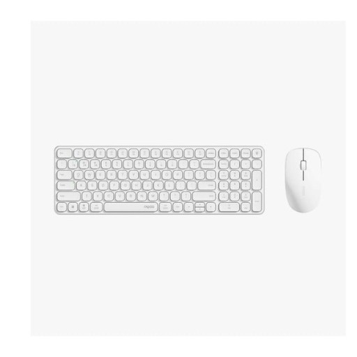 طقم لوحة مفاتيح وماوس لاسلكي رابو 9320M - أبيض Keyboard