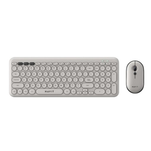 مجموعة لوحة مفاتيح وماوس لاسلكية Havit KB254GCM - رمادي فاتح (تخطيط إنجليزي) Keyboard
