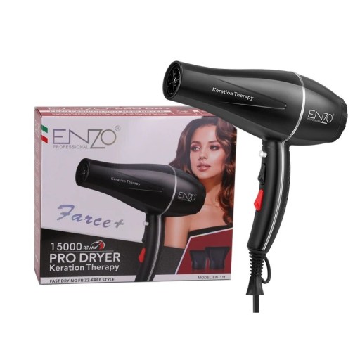 مجفف شعر احترافي إنزو EN-111 بتقنية الكيراتين EN-111 Professional Hair Dryer with Keratin Therapy
