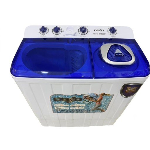 غسالة ملابس حوضين ديكو حجم 14 كيلو Deco Twin Tub Washing Machine, 14 KG