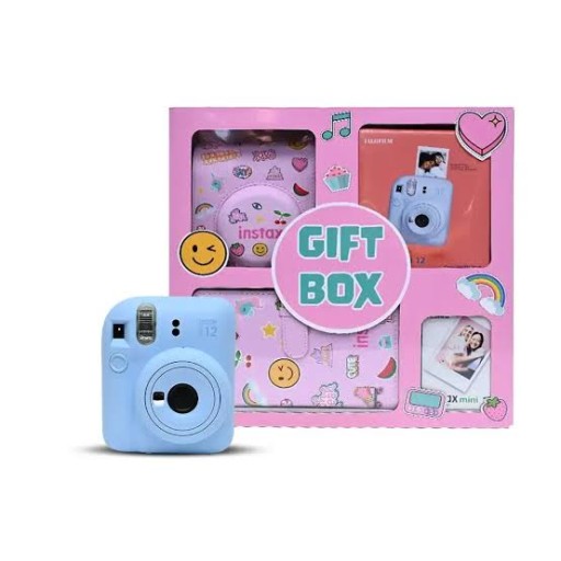 كاميرا تصوير فوري إنستاكس ميني 12 مع مجموعة الملحقات وحقيبة الحماية - صندوق هدايا Fujifilm Instax Mini 12 Gift Box Instant Camera