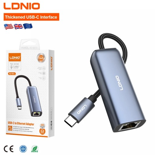 إل دي إن آي أو Ldnio rj-01c usb-c To Gigabit Ethernet RJ45 Adapter