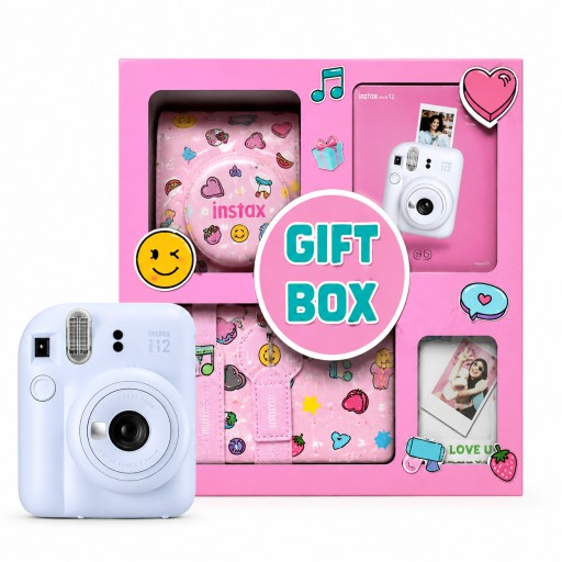 كاميرا تصوير فوري إنستاكس ميني 12 مع مجموعة الملحقات وحقيبة الحماية - صندوق هدايا Fujifilm Instax Mini 12 Gift Box Instant Camera