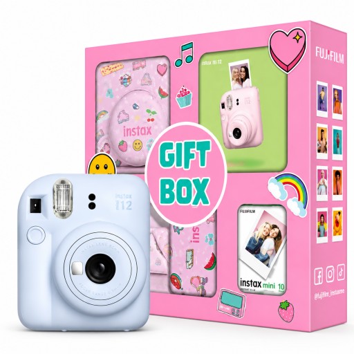 كاميرا تصوير فوري إنستاكس ميني 12 مع مجموعة الملحقات وحقيبة الحماية - صندوق هدايا Fujifilm Instax Mini 12 Gift Box Instant Camera