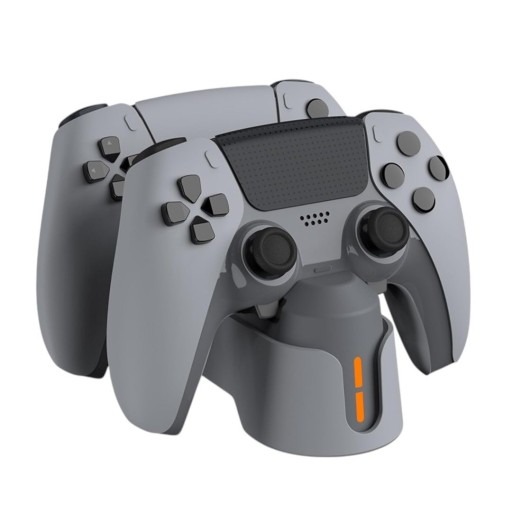 DOBE Dual Charging Dock for PS5 DualSense (TP5-0515 Gray) قاعدة شحن مزدوجة وسريعة ليدات بلايستيشن 5 من DOBE باللون الرمادي