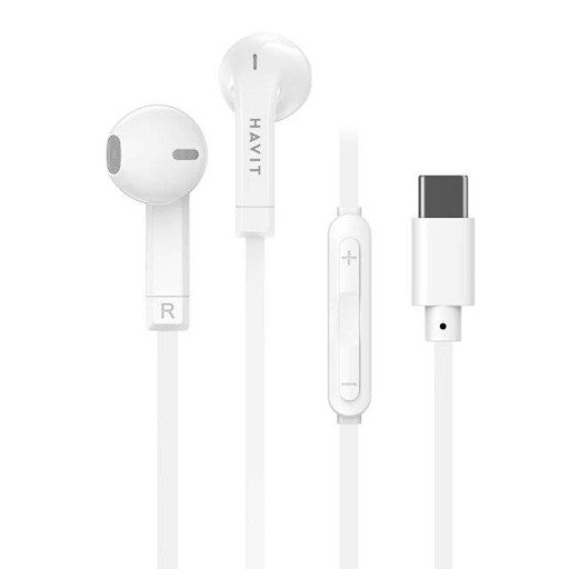 سماعة أذن Havit E336C Wired Earphones (White) headphones