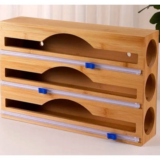 حامل رول ثلاثي خشبي بامبو Bamboo wooden triple roll stand