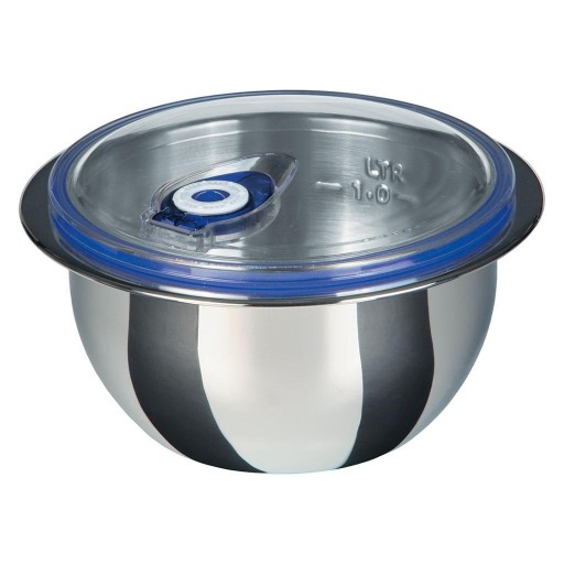 حافيظة ستيل دبل مع غطاء شفط هواء 16سم 5 لتر Double steel container with vacuum seal, 16cm, 5 liters