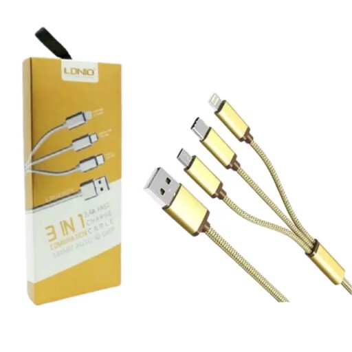إل دي إن آي أو Ldnio 3-in-1 Multi Charging Cable