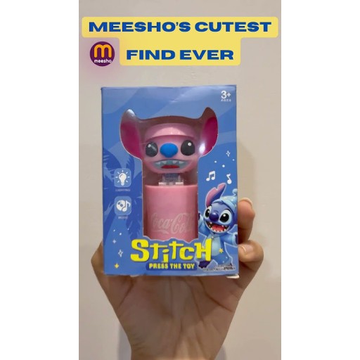 ميدالية مفاتيح "ستيتش" (ديزني) المضيئة والموسيقية - ضغطة كيبورد للراحة Disney Stitch Luminous Musical Keychain - Press the Top