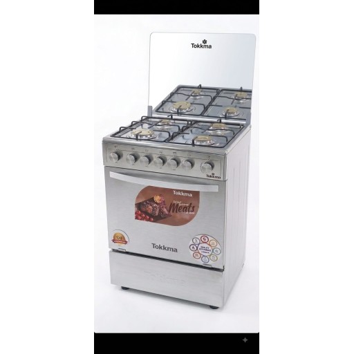 Takma four-burner cooker 50*55 steel طباخ تكما اربعه مشاعل 50*55 ستيل 