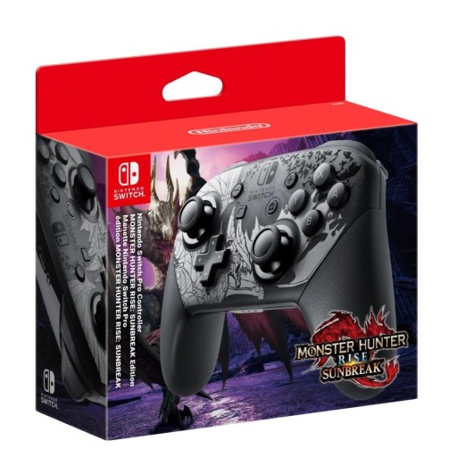 يد تحكم برو أصلية لجهاز نينتندو سويتش - إصدار مونستر هنتر رايز: سنبريك Nintendo Switch Pro Controller (Monster Hunter Rise: Sunbreak Edition)