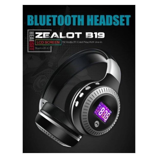 سماعة رأس لاسلكية Zealot B19 (أسود) headphones