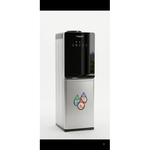براد ماء تاسات بلازما 3 حنفية , ثلاجة سلفر TASAT Plasma 3-tap water boiler, Silver fridge