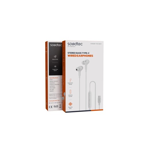 بورودو Porodo Soundtec Stereo Bass type-c Wired Earphones
