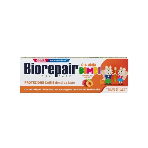 معجون أسنان بيوريبير للأطفال من عمر 0-6 سنوات بخلاصة الخوخ 50 مل BIOREPAIR TOOTHPASTE KIDS 0-6 PEACH EXTRACT 50ML