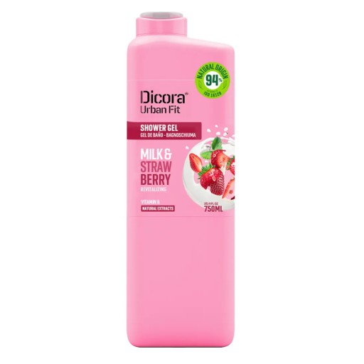 جل استحمام ديكورا بفيتامين ب برائحة الحليب والفراولة 750 مل DICORA SHOWER GEL VIT B MILK & STRAWBERRY 750ML