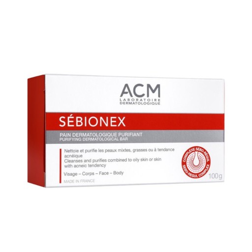 صابون سيبيونكس المنقي للبشرة 100 غم ACM SEBIONEX PURIFING DERMATOLOGICAL BAR 100G