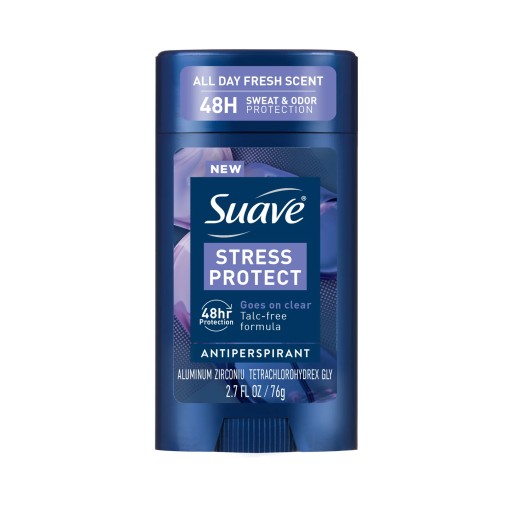 مزيل عرق سواف ستريس بروكت، يدوم 48 ساعة، يزيل العرق والرائحة، 76 غرام SUAVE STRESS PROTCT 48HR SWEAT & ODOR 76G