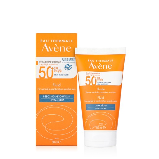 واقي الشمس أفين بعامل حماية 50+، 50 مل، عبوة واحدة + عبوة واحدة AVENE SUNBLOCK 50+SPF 50  ML  1+1