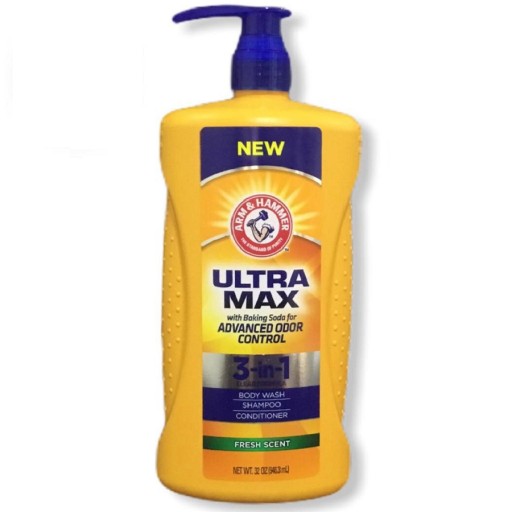 شامبو وبلسم وغسول للجسم ألترا ماكس 3 في 1 برائحة منعشة 946 مل Ultra Max 3-in-1 Shampoo Conditioner Body Wash Fresh Scent 946 ml