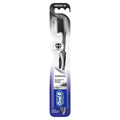 فرشاة أسنان كريس كروس بالفحم (ناعمة للغاية) Crisscross Charcoal Toothbrush (Extra Soft)