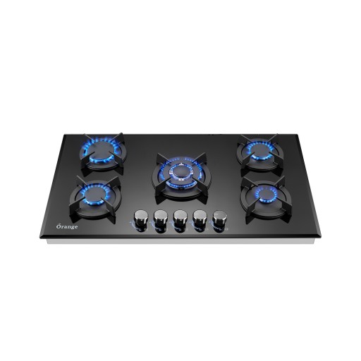طباخ غازي بلت ان (90 سم) - زجاج أسود - مفاتيح بإضاءة LED Built-In Gas Hob (90 cm) - Black Glass - LED Backlight Knobs