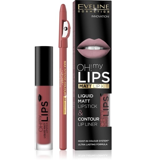 أحمر شفاه سائل مطفي وقلم تحديد رقم 15 مرجاني غامق Oh My Lips Matt Liquid Lipstick and Pencil No. 15 Deep Coral