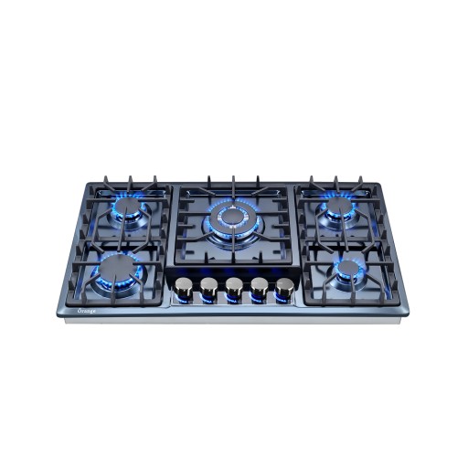 طباخ غازي بلت ان (90 سم) - ستيل رمادي غامق - مفاتيح بإضاءة LED Built-In Gas Hob (90 cm) - Dark Grey Steel - LED Backlight Knobs
